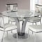 Armen Living Cleo Contemporary Dining Table In Stainless Steel With Clear Glass LCCLDIB201TO - alternate 2